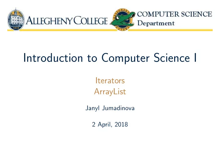 introduction to computer science i