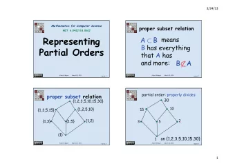 Representing  B has everything  PartialOrders  that A has  and more: B  A  Albert R Meyer