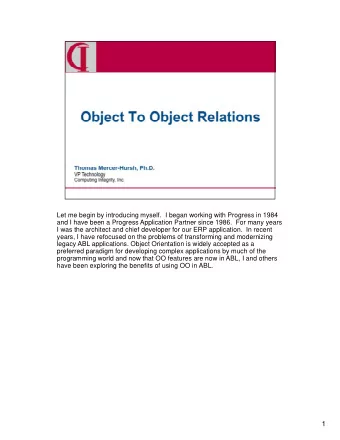 1  So, heres our agenda for today.  First we are going to talk a bit about what a  relation is