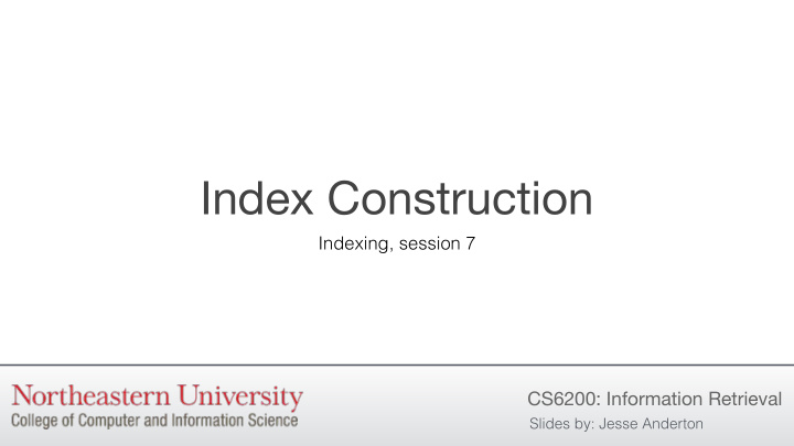 index construction