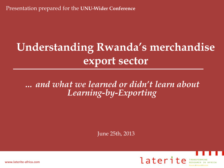 understanding rwanda s merchandise export sector