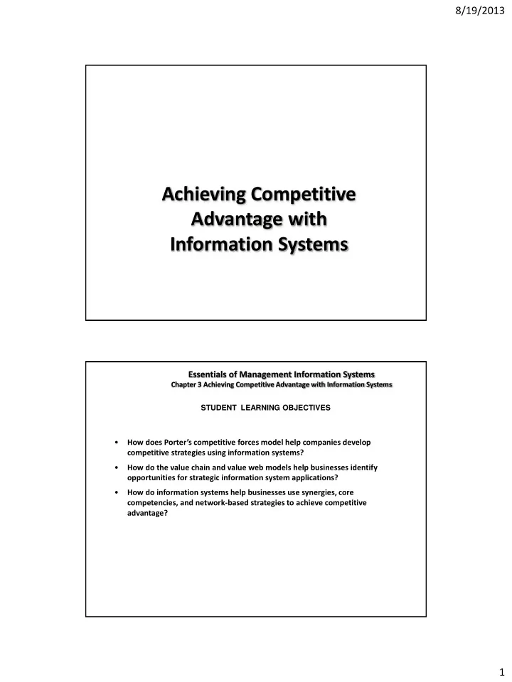 achieving competitive