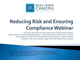 Scot Haug, Post Falls, ID, Police Department, Chief of Police (retired)  Rodney Monroe,