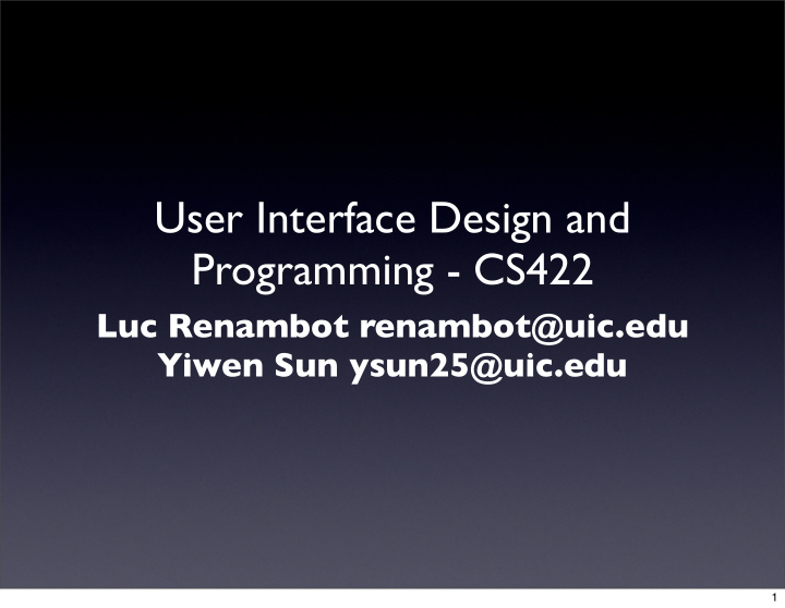 user interface design and programming cs422
