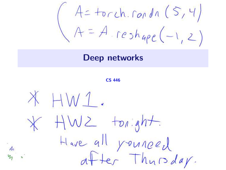 deep networks