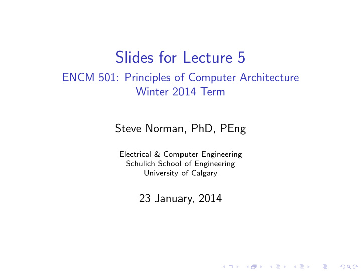 slides for lecture 5