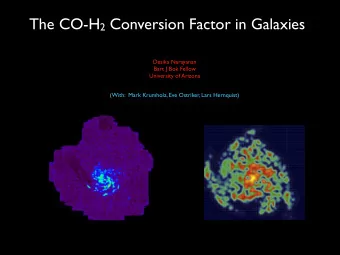 The CO-H 2 Conversion Factor in Galaxies  Desika Narayanan  Bart J Bok Fellow  University of