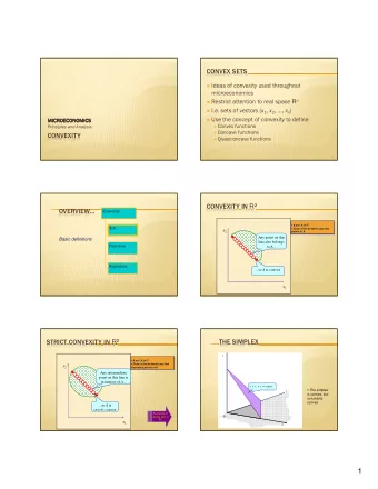 1      Convexity x 1  Sets  For scalars