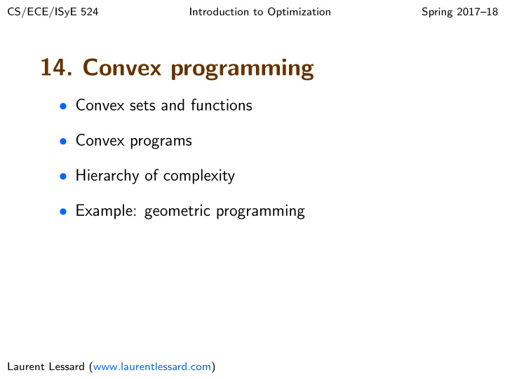 14 convex programming