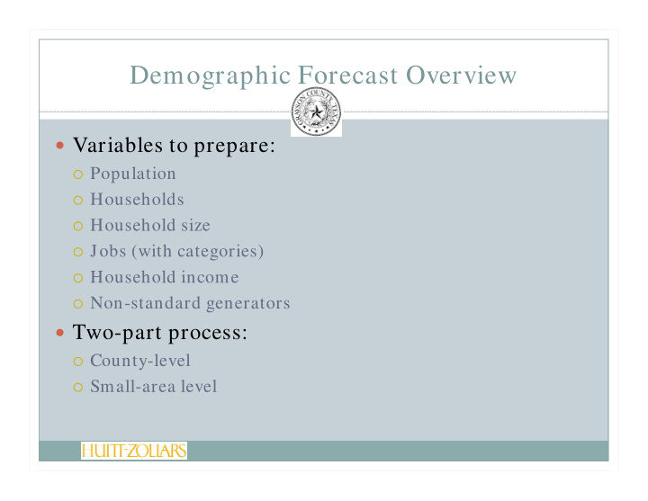 demographic forecast overview