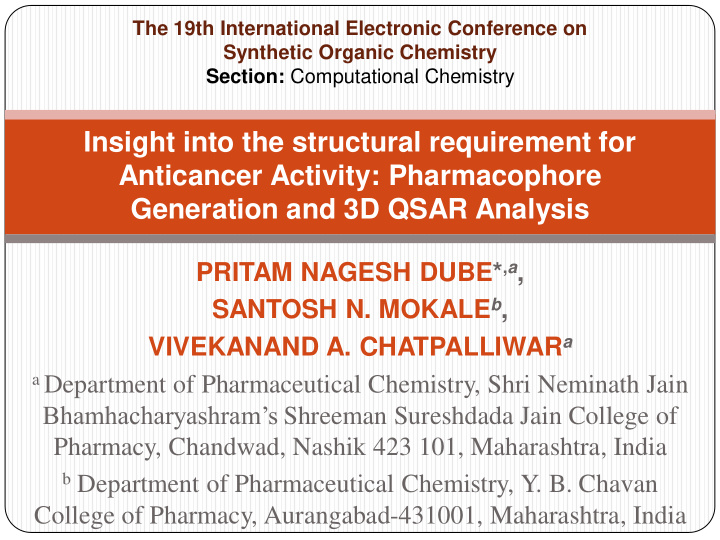 anticancer activity pharmacophore