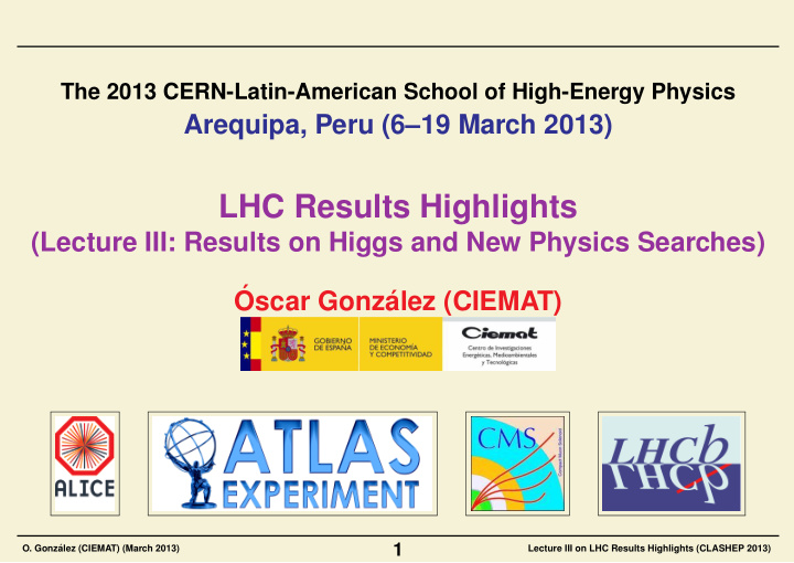 lhc results highlights