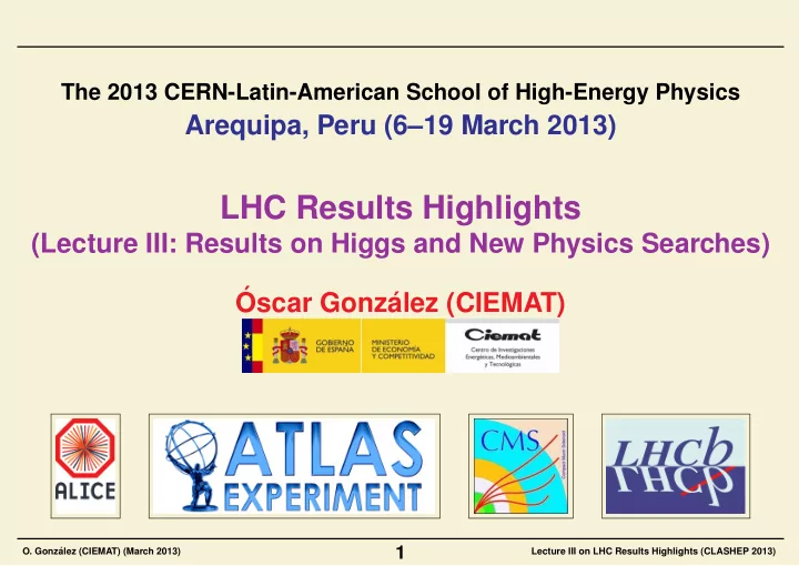 lhc results highlights