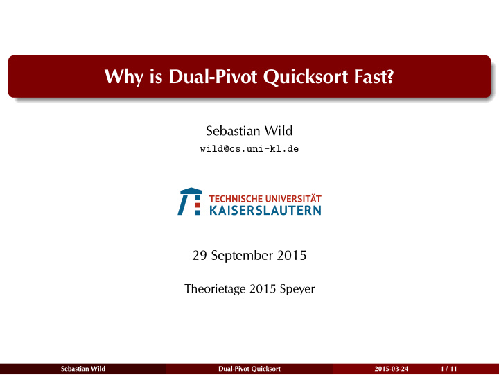why is dual pivot quicksort fast