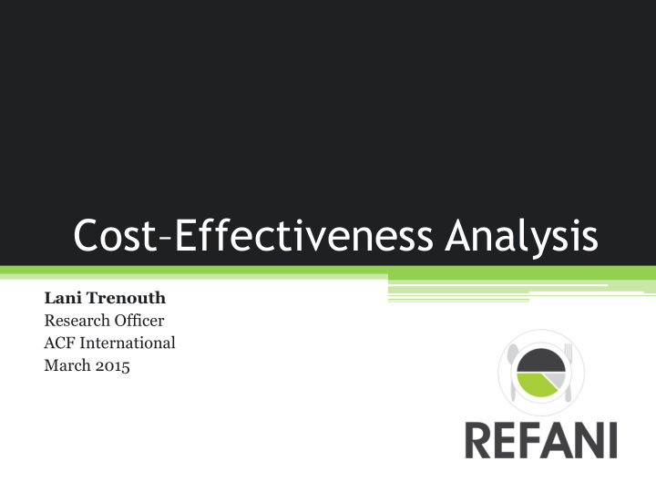 cost effectiveness analysis