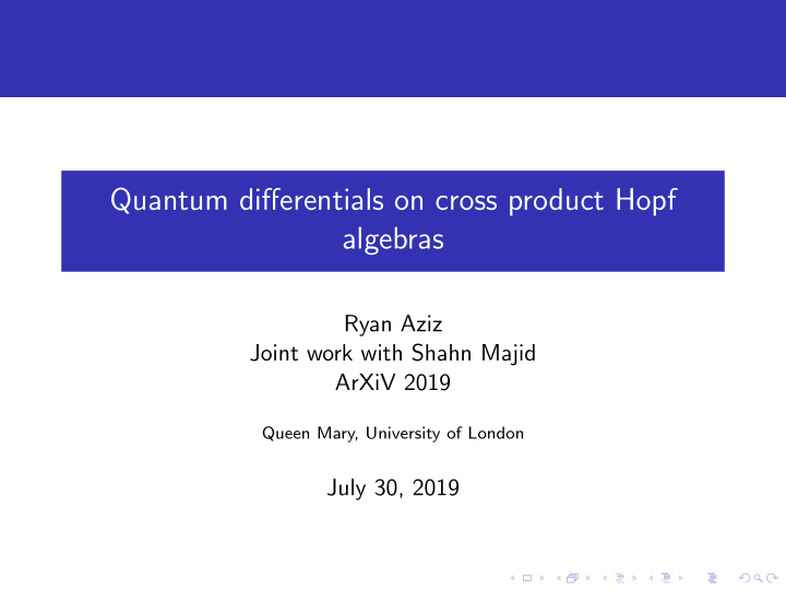 quantum differentials on cross product hopf algebras