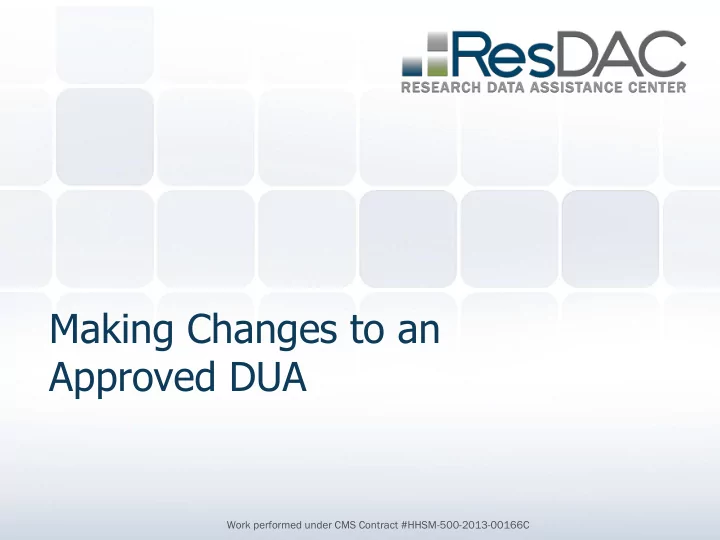 making changes to an