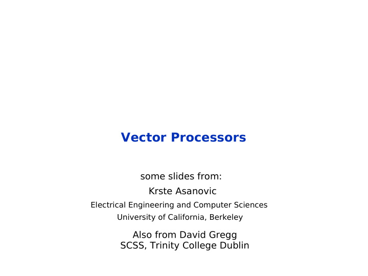 vector processors