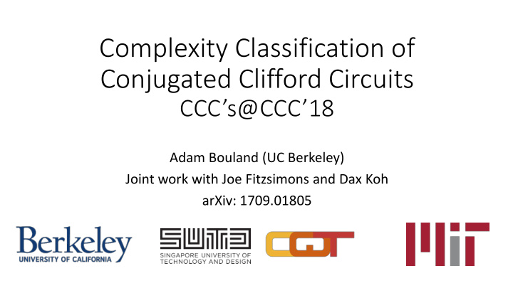conjugated clifford circuits