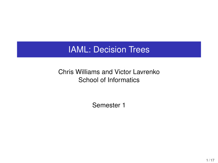 iaml decision trees