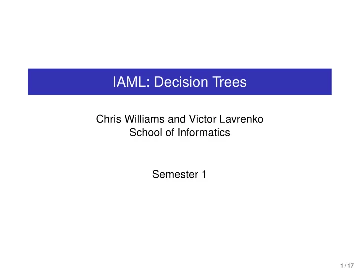 iaml decision trees