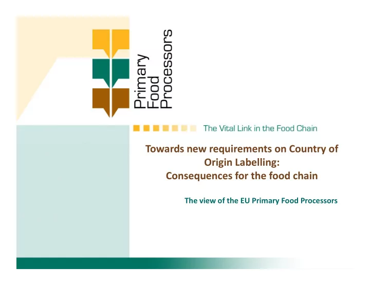 towards new requirements on country of towards new
