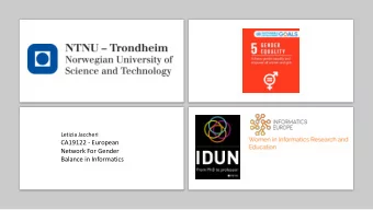 CA19122 - European  Network For Gender  Balance in Informatics  CA19122 - EUGAIN  Challenge To