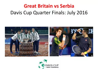 Great Britain vs Serbia  Davis Cup Quarter Finals: July 2016  ACT-1 Results &amp;  CREST-1