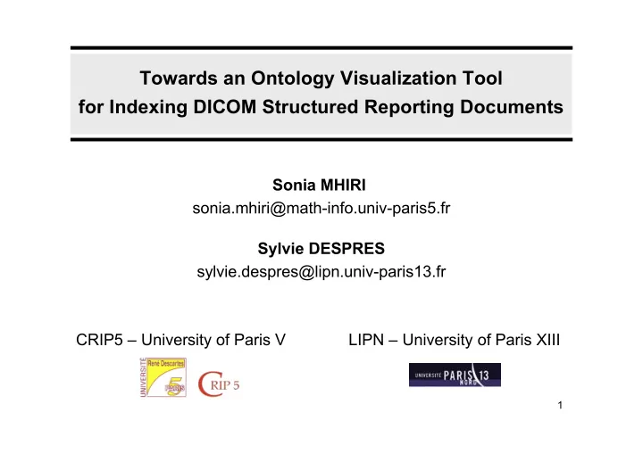 towards an ontology visualization tool for indexing dicom