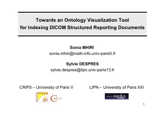 Towards an Ontology Visualization Tool  for Indexing DICOM Structured Reporting Documents  Sonia