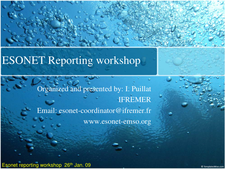 esonet reporting workshop