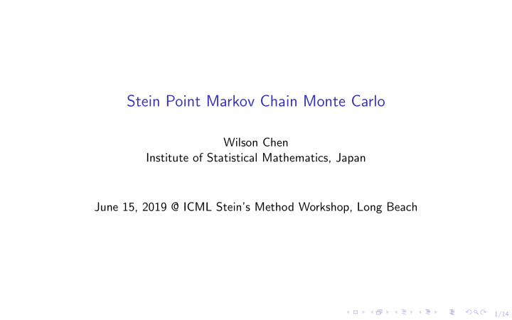 stein point markov chain monte carlo