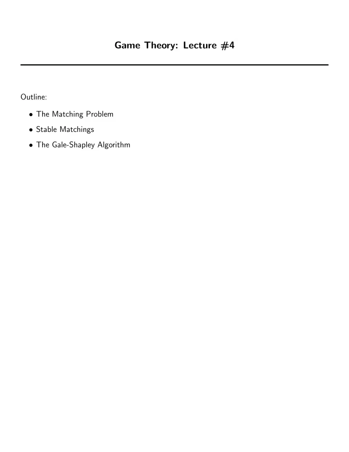 game theory lecture 4