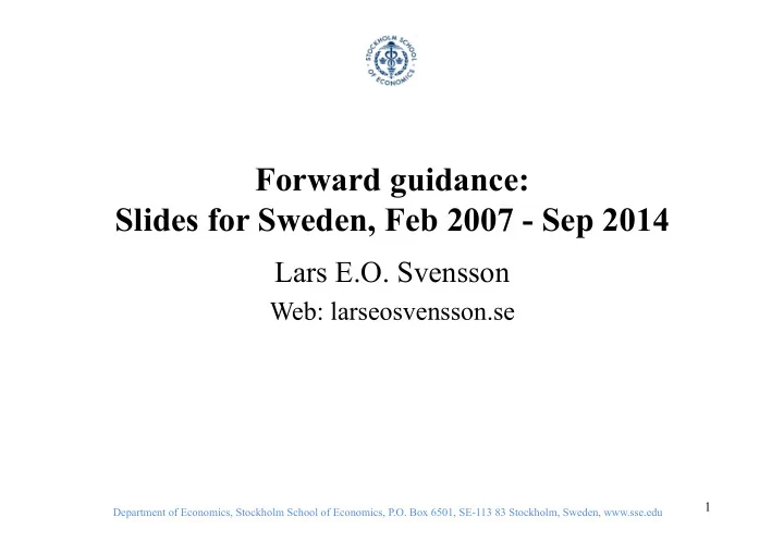 forward guidance slides for sweden feb 2007 sep 2014