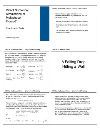 A Falling Drop  scale. Symbols for the various physical quantities follow the  usual convention.