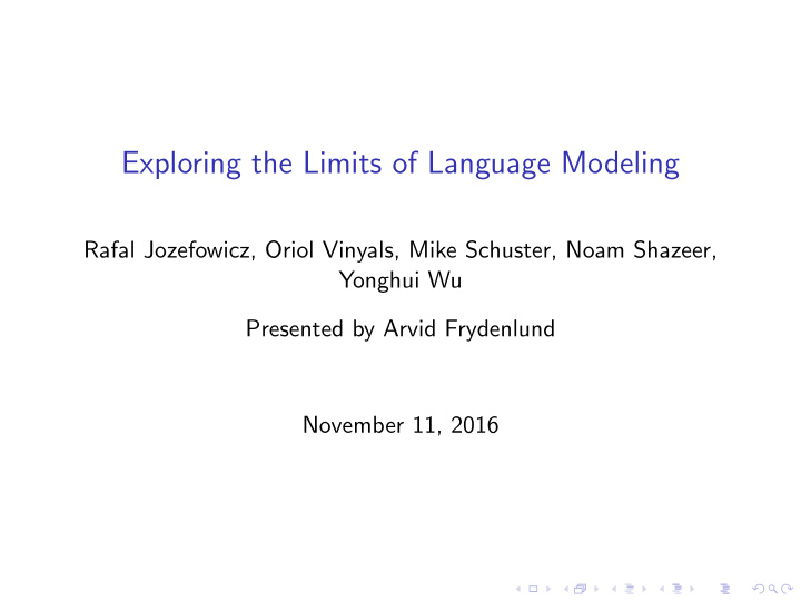 exploring the limits of language modeling