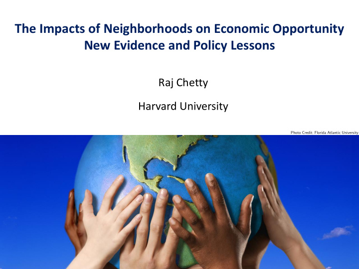 the impacts of neighborhoods on economic opportunity