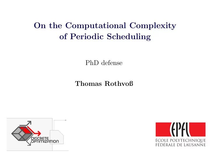 on the computational complexity of periodic scheduling