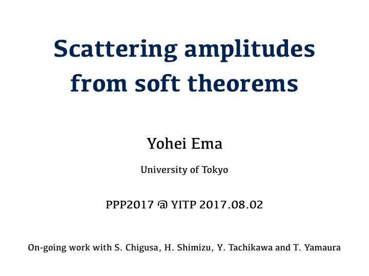 scattering amplitudes from soft theorems