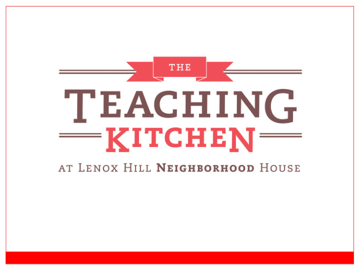 the teaching kitchen five year plan