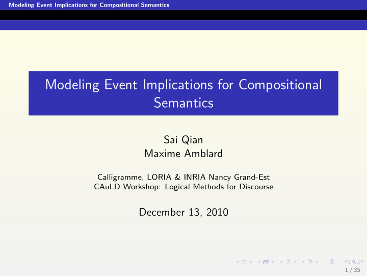 modeling event implications for compositional semantics