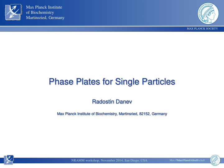 phase plates for single particles