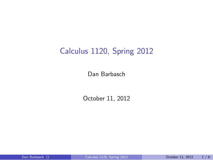 calculus 1120 spring 2012