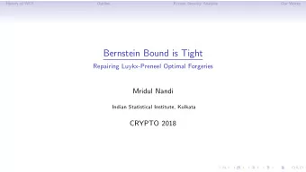 Bernstein Bound is Tight  Repairing Luykx-Preneel Optimal Forgeries  Mridul Nandi  Indian