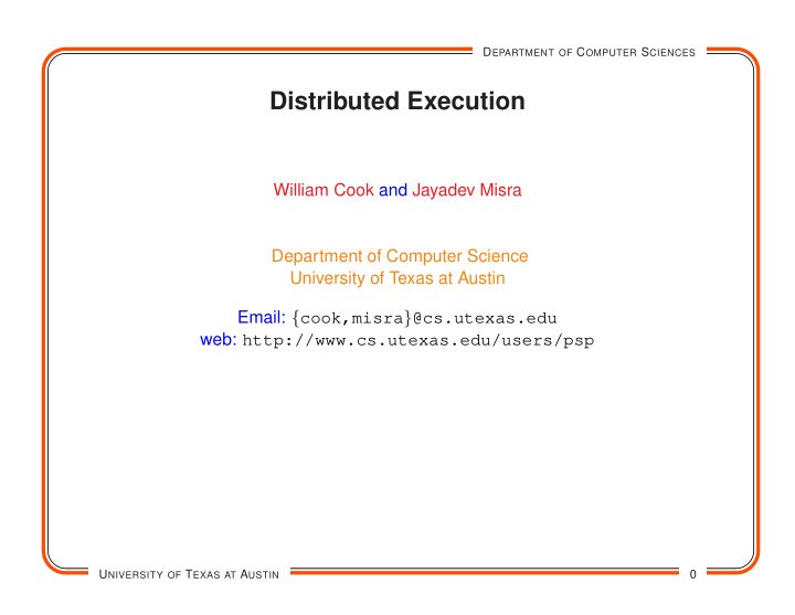 distributed execution