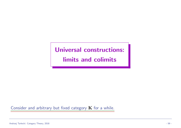 universal constructions limits and colimits