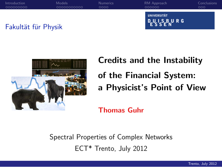 credits and the instability of the financial system a