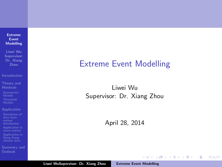 extreme event modelling
