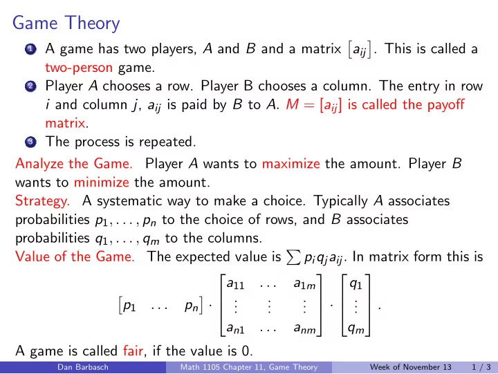 game theory
