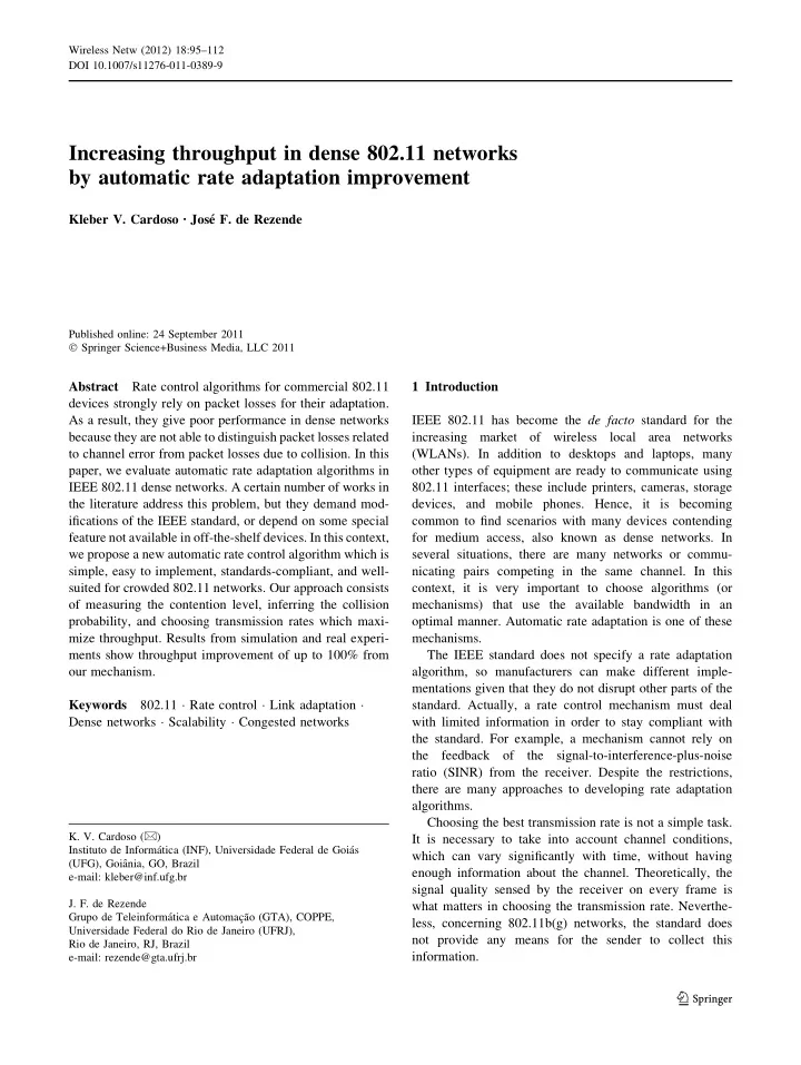 increasing throughput in dense 802 11 networks by